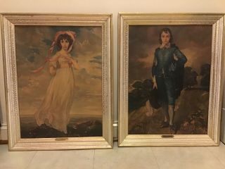 Vintage Blue Boy And Pinky Framed Prints By The Treasury Of Art