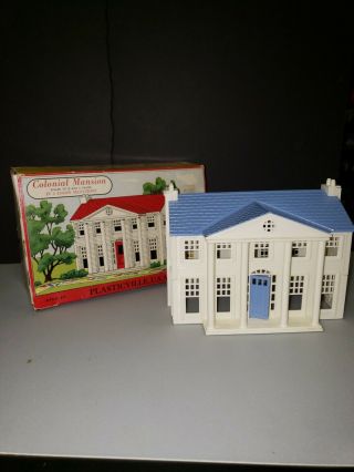 Plasticville Colonial Mansion Kit 1703 129 Vintage O And S Gauge White And Blue