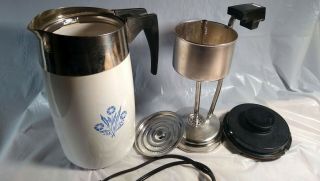 Vintage Corning Ware Blue Cornflower Electric 10 Cup Coffee Pot E - 1210