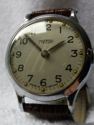 Vintage Ingersol Triumph 5 Jewel Made In Great Britain Watch.