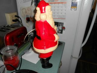 Vintage 16 1/2” Hard Plastic Blow Mold Light up Christmas Santa Claus & Another 3