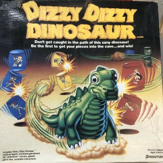 Vintage 1987 Dizzy Dizzy Dinosaur Board Game Complete Pressman Stickers