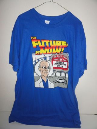 Blue " The Future Is Now " Chicago Cubs 2015 World Champions 2015 T - Shirt - Size L