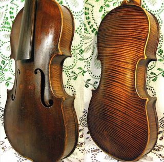 Charming Old Antique Violin 3/4 Size One Piece Back For Restoration