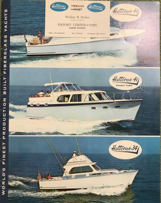 Vintage 1965 Hatteras Yachts Brochure (in) A Great Classic