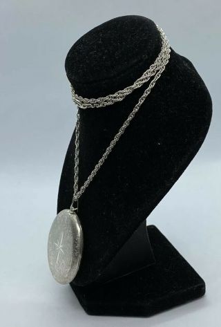 Vintage Sterling Silver 925 Necklace/ Choker With locket Pendant 2