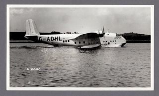 Imperial Airways Short Empire Flying Boat Canopus G - Adhl Large Vintage Photo