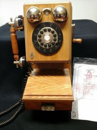 Vtg Spirit Of St.  Louis Wall Phone Oak Color Wood 17 " ×8.  50 " With Land Line Cord