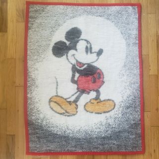 Biederlack Disney Mickey Mouse Throw Blanket Reversible 36 " X 28 " Vintage 1984