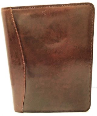 Vintage Franklin Planner Portfolio Binder Leather 7 Rings Burgandy 10 1/4 " X 8 "