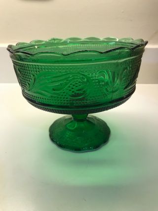 Vintage Green Candy Dish Glass E O Brody Company Rare Find.