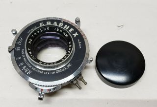 Vintage Wollensak Graflex Graphex Shutter Optar 4.  7 135mm Lens