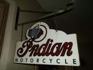 Indian Motorcycle Double Sided Porcelain Sign