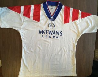 Vintage Glasgow Rangers 1992/1993 Away Football Shirt Jersey Maglia Adidas L