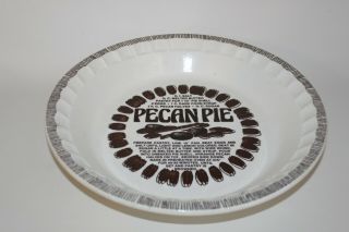 Vintage Royal China Co.  Ceramic Deep Dish Pie Plate With Pecan Pie Recipe