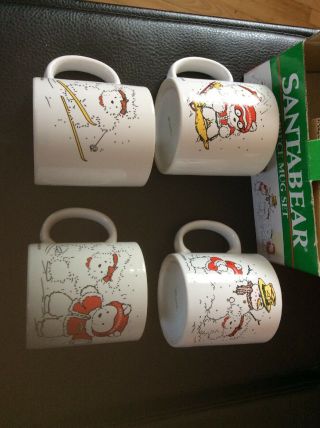 Santa Bear 4 Piece Mug Set Dayton Hudson 1987 4 Styles Christmas Mugs VTG 3