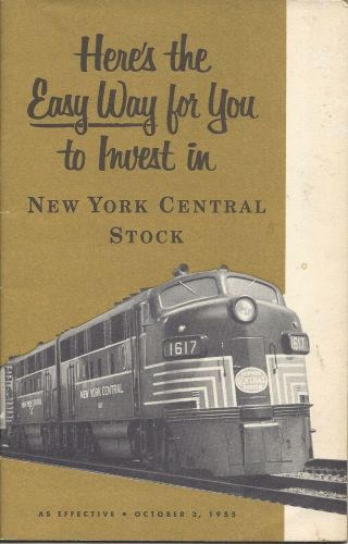 York Central Booklet - 1955 Invest In Nyc Stock