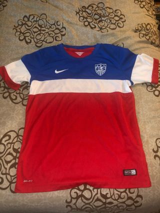 Nike Usa Soccer Jersey Youth Xl Red Blue United States Dri Fit Futbol Kid Boy