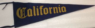 Vintage 1920’s California State 29” Wool Felt Pennant W Stitched Lettering