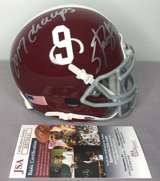 Bo Scarbrough Signed Alabama Football Mini Helmet W/ Jsa & Photo Proof