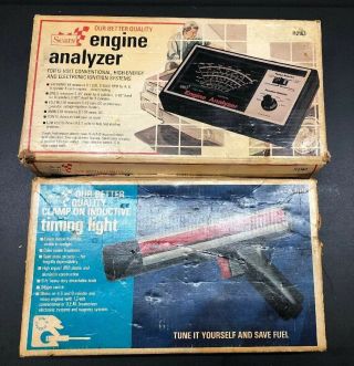 Vintage Sears Engine Analyzer161.  216300 & Inductive Timing Light 161.  211740