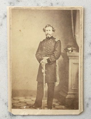 Antique Civil War Cdv Photograph Of Union General John C.  Fremont Matthew Brady
