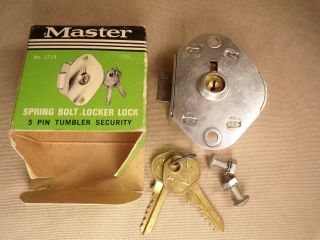 Vintage Master Lock 1714 Locker Lock Includes 2 Keys