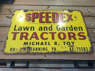 Antique Speedex Tractor Dealer Sign