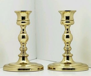 Vintage Baldwin Brass Candlesticks Forged In America Pair 4.  75 " Tall