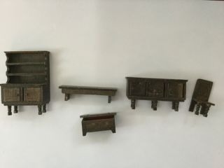 Vintage Tudor Barton Furniture,  Welsh Dresser,  Sideboard Table And Chair