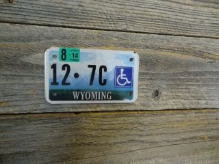 Wyoming Handicap Motorcycle License Plate All Paint Plate Rare