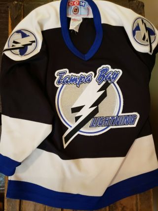 Vintage Nhl Tampa Bay Lightning Hockey Jersey Ccm Youth Size Large Xl