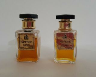 Two Vintage Arpege Extrait De Lanvin Perfume,  Paris,  France 1/4 Oz