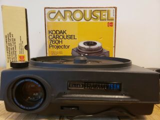 Kodak Carousel 760h 35mm Slide Projector Remote Tray Vintage