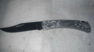 1980 Buck 111 Vintage Engraved Folding Lockback Knife