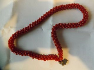 A Vintage Coral Necklace With Silver Gilt Clasp