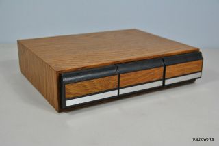 Vintage Faux Wood 42 - Cassette Tape Holder 3 Drawer Storage Case Bin File System