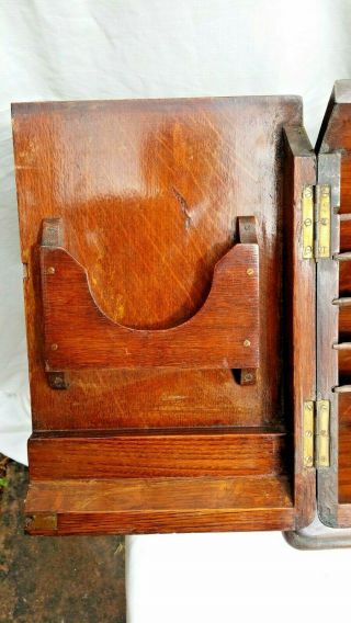 PROBABLY EDWARDIAN,  OAK TABLE TOP STATIONARY BOX WITH DRAWER 40 X 22,  29 CM HIGH 3