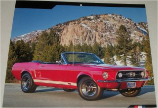 1967 Ford Mustang Gt Convertible Car Print (red,  No Top)