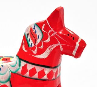 Vintage Swedish Red Akta Dala Hand Carved Wood Horse Figurine 4 " Folk Art Olsson