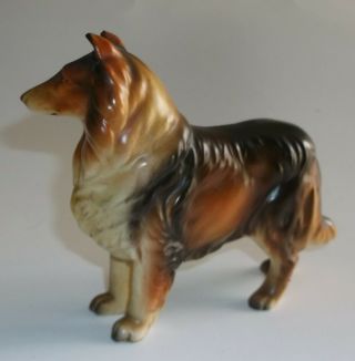 Vintage Ceramic Porcelain Collie Dog Figurine Statue