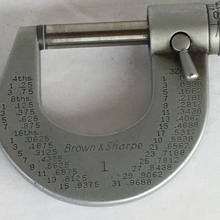 VIntage Brown & Sharpe Model 1 In Case 0 - 1 Outside Diameter Micrometer 2