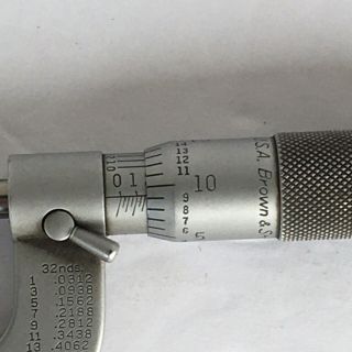 VIntage Brown & Sharpe Model 1 In Case 0 - 1 Outside Diameter Micrometer 3