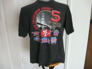 Nfl San Francisco 49ers - 5 Bowl Championships - Black T Shirt Xl - Cotton