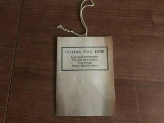 Vintage 1956 Gretsch " Telling You How " Booklet - Great Gretsch Case Candy