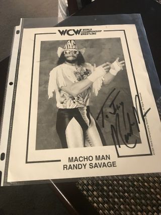 Randy “macho Man” Savage Signed Autographed 8x10 Photo Wcw