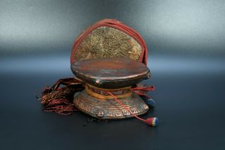 Tibetan Antique Damaru Ritual Kapala Damru Himalayan Spiritual Ceremonial Drum