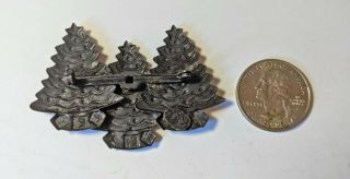 Vintage Signed K&T 3 Christmas Trees Enamel Relief Brooch Pin Holiday Jewelry 2