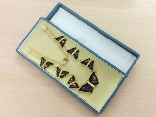 Vintage 24k Gold Plated Damascene Butterfly Necklace By Amita Jewelry 1940
