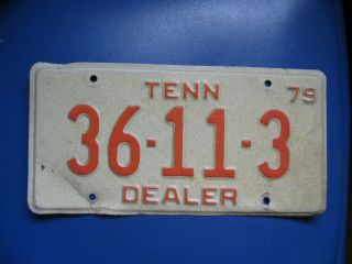 1979 Tennessee Dealer License Plate 36 - 11 - 3